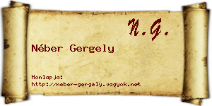 Néber Gergely névjegykártya